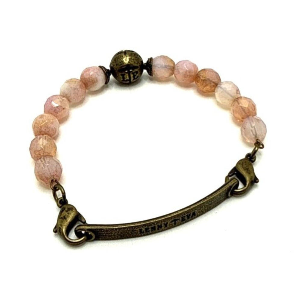 LENNY & EVA Pink Faceted Bead Bracelet 7.5"